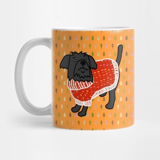 Cute Dog Winter Christmas Tree Sweater Mug